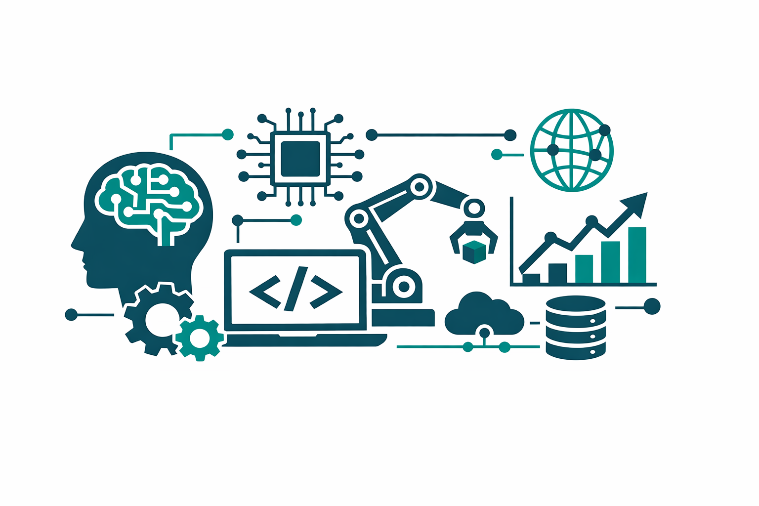 Abstract diagram showing a cyclical loop connecting planning, action, and memory components to represent AI agent architecture.