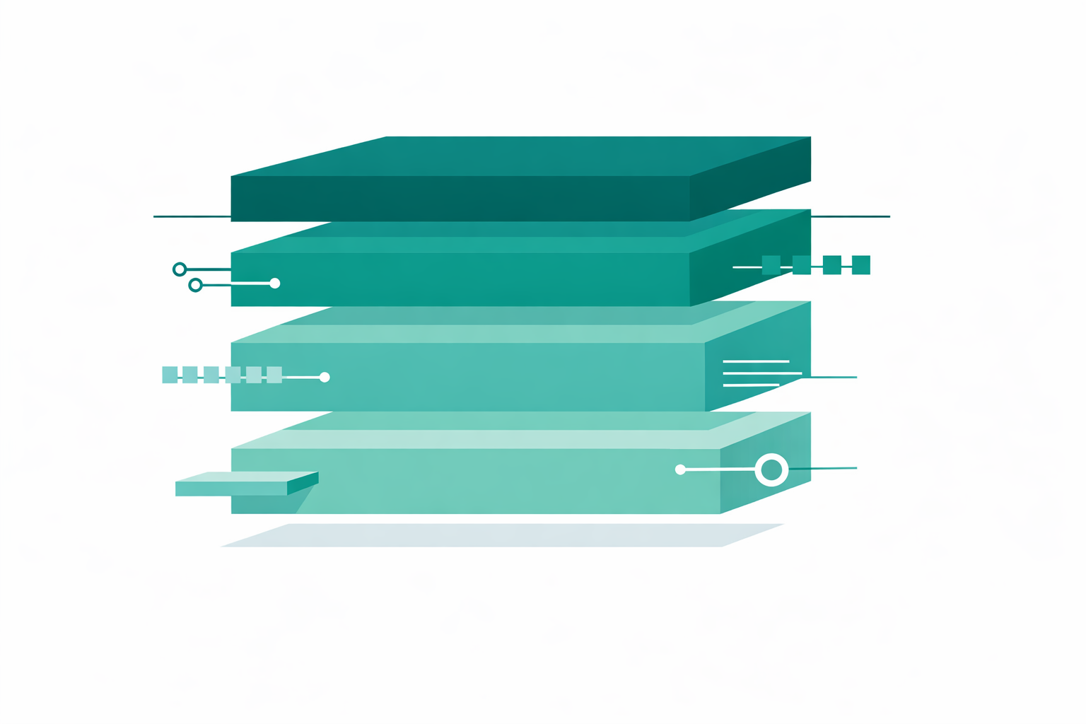Stacked architecture diagram showing four layers of a vibe-coded application